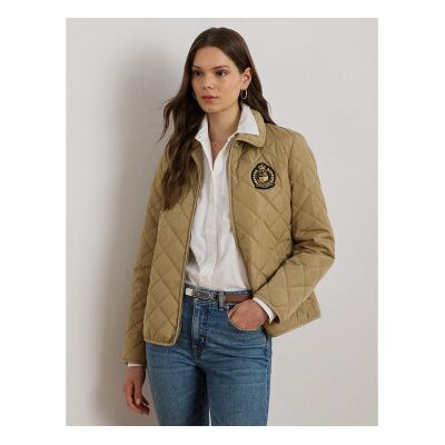 Lauren Ralph Laurentil Kvinder. 297979539002 Brun Quiltet Jakke (L), Casual, Polyester Lauren Ralph Laurentil Kvinder. 297979539002 Brun Quiltet Jakke (L), Casual, Polyester