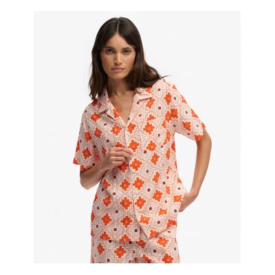 Superdrytil Kvinder. W4010586a Strandskjorte Med Tryk Orange (Xs), Casual, Bomuld, Korte Ærmer Superdrytil Kvinder. W4010586a Strandskjorte Med Tryk Orange (Xs), Casual, Bomuld, Korte Ærmer