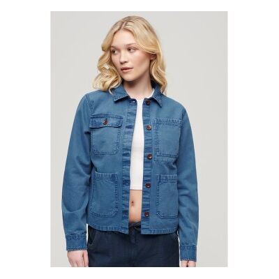 Superdrytil Kvinder. W5011675a Jakke Med Fire Lommer Chore Blue (Xs), Blå, Casual, Bomuld, Denim, Lange Ærmer Superdrytil Kvinder. W5011675a Jakke Med Fire Lommer Chore Blue (Xs), Blå, Casual, Bomuld, Denim, Lange Ærmer