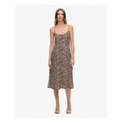 Superdrytil Kvinder. W8011566a Cami-Kjole Med Print, Beige (Xs), Casual, Dyreprint, Viscose, Uden Ærmer/stropper Superdrytil Kvinder. W8011566a Cami-Kjole Med Print, Beige (Xs), Casual, Dyreprint, Viscose, Uden Ærmer/stropper