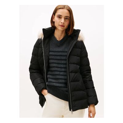 Tommy Hilfigertil Kvinder. Ww0ww47542 Quiltet Jakke Med Hætte, Sort (Xs), Casual, Polyester Tommy Hilfigertil Kvinder. Ww0ww47542 Quiltet Jakke Med Hætte, Sort (Xs), Casual, Polyester