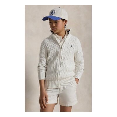 Polo Ralph Laurentil Drenge. 323a95566002 Hvid Ribstrikket Jakke Med Halv Lynlås ((S) 6/7años= 136/138cm), Casual, Bomuld, Lange Ærmer, Børn Polo Ralph Laurentil Drenge. 323a95566002 Hvid Ribstrikket Jakke Med Halv Lynlås ((S) 6/7años= 136/138cm), Casual, Bomuld, Lange Ærmer, Børn