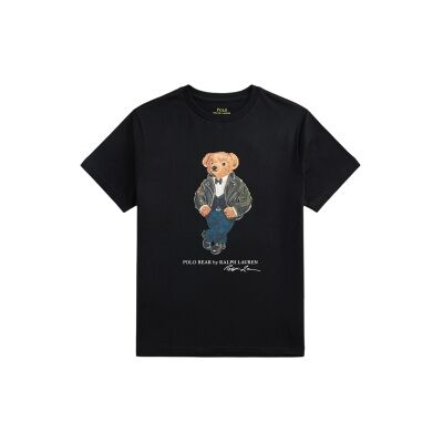 Polo Ralph Laurentil Drenge. 323b29156001 T-Shirt I Bomuldsstrik Med Sort Polo Bear ((S) 6/7años= 136/138cm), Casual, Korte Ærmer, Børnetøj Polo Ralph Laurentil Drenge. 323b29156001 T-Shirt I Bomuldsstrik Med Sort Polo Bear ((S) 6/7años= 136/138cm), Casual, Korte Ærmer, Børnetøj