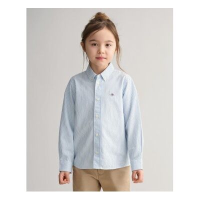 Ganttil Piger. 830428 Skjoldstribet Oxford-Skjorte Blå (3/4años= 98/104cm), Casual, Lange Ærmer, Økologisk Bomuld, Bæredygtig, Børnetøj Ganttil Piger. 830428 Skjoldstribet Oxford-Skjorte Blå (3/4años= 98/104cm), Casual, Lange Ærmer, Økologisk Bomuld, Bæredygtig, Børnetøj