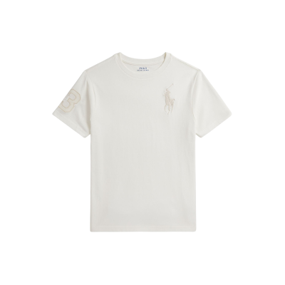 Polo Ralph Laurentil Drenge. 323832907505 Big Pony Hvid Strikket T-Shirt I Bomuld ((S) 6/7años= 136/138cm), Casual, Korte Ærmer, Børnetøj Polo Ralph Laurentil Drenge. 323832907505 Big Pony Hvid Strikket T-Shirt I Bomuld ((S) 6/7años= 136/138cm), Casual, Korte Ærmer, Børnetøj