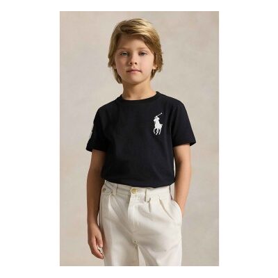 Polo Ralph Laurentil Drenge. 322832907055 Big Pony Sort Strikket T-Shirt I Bomuld (4años= 109/116cm), Klassisk, Korte Ærmer, Børnetøj Polo Ralph Laurentil Drenge. 322832907055 Big Pony Sort Strikket T-Shirt I Bomuld (4años= 109/116cm), Klassisk, Korte Ærmer, Børnetøj