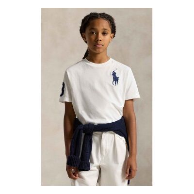 Polo Ralph Laurentil Drenge. 323832907037 Big Pony Hvid Strikket T-Shirt I Bomuld (8/9años= 140/149cm), Casual, Korte Ærmer, Børnetøj Polo Ralph Laurentil Drenge. 323832907037 Big Pony Hvid Strikket T-Shirt I Bomuld (8/9años= 140/149cm), Casual, Korte Ærmer, Børnetøj