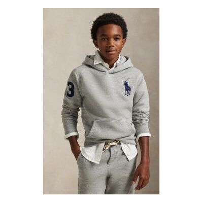 Polo Ralph Laurentil Drenge. 323979316001 Grå Hoodie I Fleece Med Big Pony ((S) 6/7años= 136/138cm), Casual, Bomuld, Børnetøj Polo Ralph Laurentil Drenge. 323979316001 Grå Hoodie I Fleece Med Big Pony ((S) 6/7años= 136/138cm), Casual, Bomuld, Børnetøj