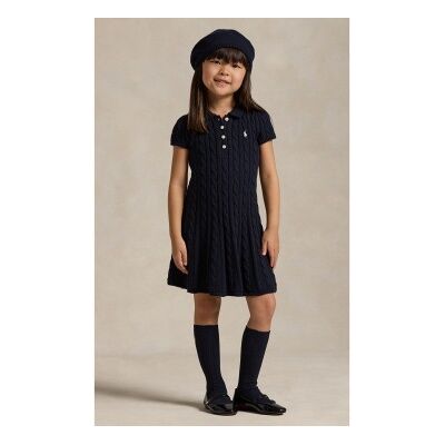 Polo Ralph Laurentil Piger. 312916526001 Polo-Kjole I Marineblåt Bomuldsstrik (6años= 117/123cm), Casual, Korte Ærmer, Børnetøj Polo Ralph Laurentil Piger. 312916526001 Polo-Kjole I Marineblåt Bomuldsstrik (6años= 117/123cm), Casual, Korte Ærmer, Børnetøj
