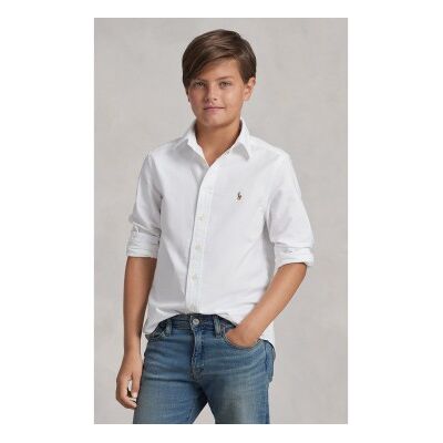 Polo Ralph Laurentil Drenge. 323677133001 Ikonisk Hvid Oxford-Skjorte ((M) 8/9años= 140/149cm), Casual, Lange Ærmer, Børnetøj Polo Ralph Laurentil Drenge. 323677133001 Ikonisk Hvid Oxford-Skjorte ((M) 8/9años= 140/149cm), Casual, Lange Ærmer, Børnetøj