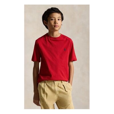 Polo Ralph Laurentil Drenge. 323832904038 Bomulds-T-Shirt Med Rød Rund Hals ((S) 6/7años= 136/138cm), Casual, Korte Ærmer, Børnetøj Polo Ralph Laurentil Drenge. 323832904038 Bomulds-T-Shirt Med Rød Rund Hals ((S) 6/7años= 136/138cm), Casual, Korte Ærmer, Børnetøj