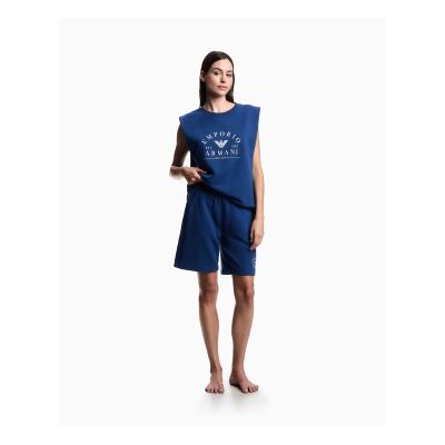 Giorgio Armani Emporio Armanitil Kvinder. Ew003004_af19031 Loungewear Navy Sweatshirt (L), Afslappet, Bomuld, Uden Ærmer/stropper, Blå Giorgio Armani Emporio Armanitil Kvinder. Ew003004_af19031 Loungewear Navy Sweatshirt (L), Afslappet, Bomuld, Uden Ærmer/stropper, Blå