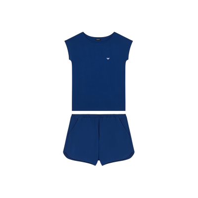 Giorgio Armani Emporio Armanitil Kvinder. Ew000495_af19023 Hverdags-Pyjamas Marineblå (Xl), Afslappet, Bomuld, Korte Ærmer Giorgio Armani Emporio Armanitil Kvinder. Ew000495_af19023 Hverdags-Pyjamas Marineblå (Xl), Afslappet, Bomuld, Korte Ærmer