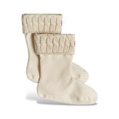 Hunterunisex. Xru0050251 Off-White 6 Stitch Cable Korte Strømper (L), Hvid, Afslappet, Bomuld Hunterunisex. Xru0050251 Off-White 6 Stitch Cable Korte Strømper (L), Hvid, Afslappet, Bomuld