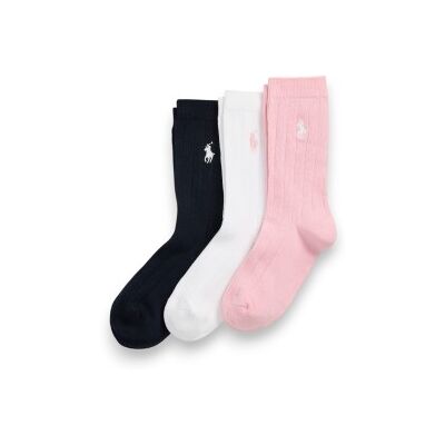 Polo Ralph Laurentil Piger. 448979308001 Sæt Med 3 Par Ribbede Sokker Navy, Hvid, Pink (36/41), Afslappet, Bomuld, Blå, Børnetøj Polo Ralph Laurentil Piger. 448979308001 Sæt Med 3 Par Ribbede Sokker Navy, Hvid, Pink (36/41), Afslappet, Bomuld, Blå, Børnetøj