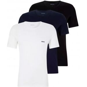 Bosstil Mænd. 50475284 Pakke Med 3 T-Shirts Rn Classic Sort, Blå, Hvid (Xxl), Casual, Bomuld, Korte Ærmer Bosstil Mænd. 50475284 Pakke Med 3 T-Shirts Rn Classic Sort, Blå, Hvid (Xxl), Casual, Bomuld, Korte Ærmer