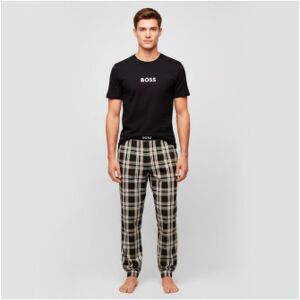 Bosstil Mænd. 50535875 Ensfarvet Og Ternet Sort Pyjamas-Sæt (Xl), Bomuld, Lange Ærmer Bosstil Mænd. 50535875 Ensfarvet Og Ternet Sort Pyjamas-Sæt (Xl), Bomuld, Lange Ærmer