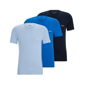 Bosstil Mænd. 50515002 Pakke Med 3 T-Shirts Klassisk Blå (M), Afslappet, Bomuld, Korte Ærmer Bosstil Mænd. 50515002 Pakke Med 3 T-Shirts Klassisk Blå (M), Afslappet, Bomuld, Korte Ærmer