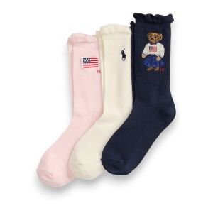 Polo Ralph Laurenunisex Til Børn. 448p11076001 Sæt Med 3 Par Polo Bear-Strømper Pink, Hvid, Navy (L/xl), Afslappet, Bomuld, Blå, Børnetøj Polo Ralph Laurenunisex Til Børn. 448p11076001 Sæt Med 3 Par Polo Bear-Strømper Pink, Hvid, Navy (L/xl), Afslappet, Bomuld, Blå, Børnetøj