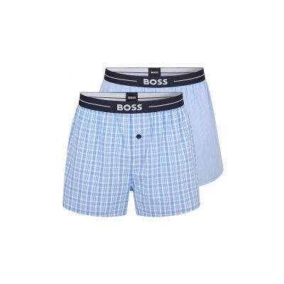 Bosstil Mænd. 50480056 Pakke 2 Pyjamashorts Med Logobånd I Taljen Blå, Striber Blå (L), Afslappet, Bomuld Bosstil Mænd. 50480056 Pakke 2 Pyjamashorts Med Logobånd I Taljen Blå, Striber Blå (L), Afslappet, Bomuld