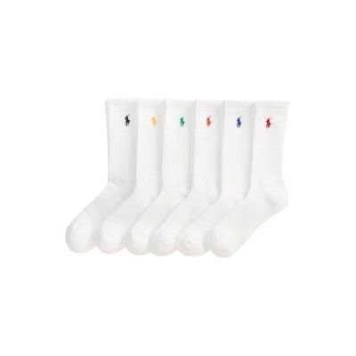 Polo Ralph Laurentil Mænd. 449p22326001 Sæt Med 6 Par Hvide Strømper (10/13), Afslappet, Bomuld Polo Ralph Laurentil Mænd. 449p22326001 Sæt Med 6 Par Hvide Strømper (10/13), Afslappet, Bomuld