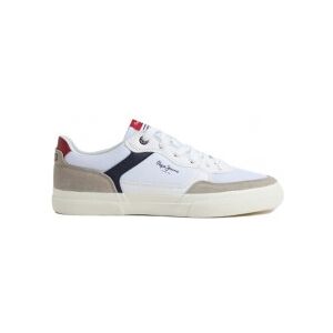 Pepe Jeanstil Mænd. Pms30905 Kenton Master Combined Læder Sneakers Hvid (44), Fast, Blonder, Casual Pepe Jeanstil Mænd. Pms30905 Kenton Master Combined Læder Sneakers Hvid (44), Fast, Blonder, Casual