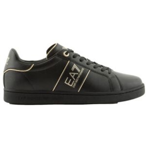 Ea7unisex. X8x102_xk346 Klassiske Logo-Sneakers I Læder, Sort (50), Fast, Blonder, Casual Ea7unisex. X8x102_xk346 Klassiske Logo-Sneakers I Læder, Sort (50), Fast, Blonder, Casual