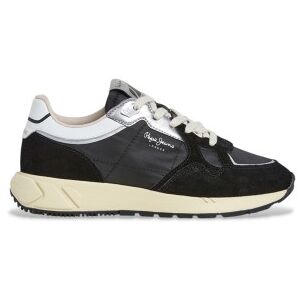 Pepe Jeanstil Kvinder. Pls600010 Marlon Metal Læder Sneakers Sort (36), Fast, Blonder, Casual Pepe Jeanstil Kvinder. Pls600010 Marlon Metal Læder Sneakers Sort (36), Fast, Blonder, Casual