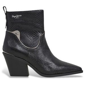 Pepe Jeanstil Kvinder. Pls500015 Gina Snake Leather Ankle Boots Sort (38), Læder, 3-5 Cm, Lynlås, Casual Pepe Jeanstil Kvinder. Pls500015 Gina Snake Leather Ankle Boots Sort (38), Læder, 3-5 Cm, Lynlås, Casual