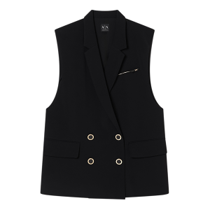 Giorgio Armani A x Armani Exchangetil Kvinder. Xw001823af16125uc001 Vesten Vesten Sort (Xxs), Casual, Klassisk, Polyester, Uden Ærmer/stropper Giorgio Armani A x Armani Exchangetil Kvinder. Xw001823af16125uc001 Vesten Vesten Sort (Xxs), Casual, Klassisk, Polyester, Uden Ærmer/stropper