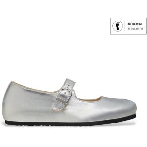 Birkenstocktil Kvinder. 1030072 Ballerina Sko I Læder Santa Clarita (Regular Pasform) Sølv (39), Sølvfarvet, Fast, Spænder, Casual Birkenstocktil Kvinder. 1030072 Ballerina Sko I Læder Santa Clarita (Regular Pasform) Sølv (39), Sølvfarvet, Fast, Spænder, Casual