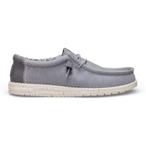 Heydudetil Mænd. Hd40700 Træningssko Wally Stretch Canvas Grå (44), Stof, Fast, Blonder, Casual Heydudetil Mænd. Hd40700 Træningssko Wally Stretch Canvas Grå (44), Stof, Fast, Blonder, Casual