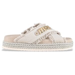Moutil Kvinder. Mu.Sw451005k Krydsede Ruskindssandaler I Genanvendt Lærred Off-White (38), Hvid, 3-5 Cm, Ingen, Casual Moutil Kvinder. Mu.Sw451005k Krydsede Ruskindssandaler I Genanvendt Lærred Off-White (38), Hvid, 3-5 Cm, Ingen, Casual