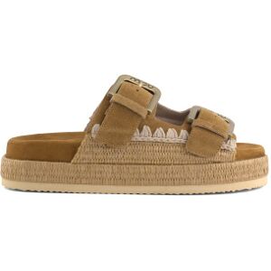 Moutil Kvinder. Mu.Sw451014a Brune Raffia-Sandaler Med To Spænder (40), 3-5 Cm, Ruskind, Ingen, Casual Moutil Kvinder. Mu.Sw451014a Brune Raffia-Sandaler Med To Spænder (40), 3-5 Cm, Ruskind, Ingen, Casual