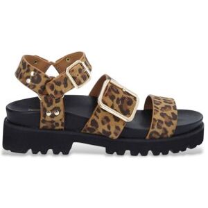 No Nametil Kvinder. Knlcsdl Sandaler I Læder Med Brune Spænder (37), 3-5 Cm, Casual, Dyreprint No Nametil Kvinder. Knlcsdl Sandaler I Læder Med Brune Spænder (37), 3-5 Cm, Casual, Dyreprint