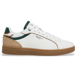 Pepe Jeanstil Mænd. Pms000042 Clay Class Sko Hvid, Grøn (44), Læder, Fast, Blonder, Casual Pepe Jeanstil Mænd. Pms000042 Clay Class Sko Hvid, Grøn (44), Læder, Fast, Blonder, Casual