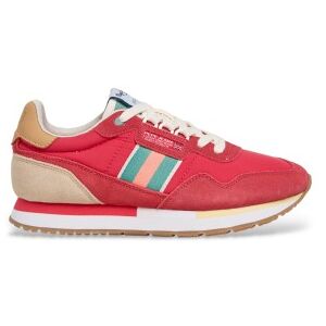 Pepe Jeanstil Kvinder. Pls400020 Aiden Tape Læder Sneakers Pink (39), Rød, Fast, Blonder, Casual Pepe Jeanstil Kvinder. Pls400020 Aiden Tape Læder Sneakers Pink (39), Rød, Fast, Blonder, Casual
