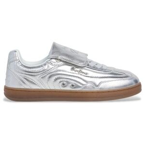 Pepe Jeanstil Kvinder. Pls000010 Sølvkugle-Metal-Sneakers I Læder (37), Sølvfarvet, Fast, Blonder, Casual Pepe Jeanstil Kvinder. Pls000010 Sølvkugle-Metal-Sneakers I Læder (37), Sølvfarvet, Fast, Blonder, Casual
