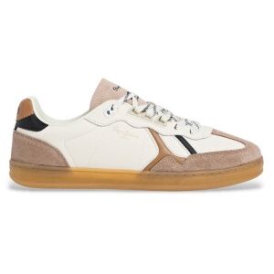 Pepe Jeanstil Mænd. Pms000028 Off-White Ball Mood Læder-Sneakers (41), Hvid, Fast, Blonder, Casual Pepe Jeanstil Mænd. Pms000028 Off-White Ball Mood Læder-Sneakers (41), Hvid, Fast, Blonder, Casual