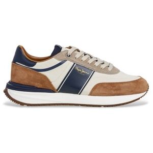 Pepe Jeanstil Mænd. Pms600008 Buster Læder Sneakers Brun Serie (43), Fast, Blonder, Casual Pepe Jeanstil Mænd. Pms600008 Buster Læder Sneakers Brun Serie (43), Fast, Blonder, Casual
