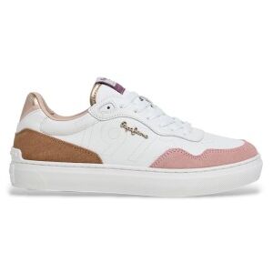 Pepe Jeanstil Kvinder. Pls000029 Sneakers I Læder Cdamden Sweet Pink (39), Hvid, Fast, Blonder, Casual Pepe Jeanstil Kvinder. Pls000029 Sneakers I Læder Cdamden Sweet Pink (39), Hvid, Fast, Blonder, Casual