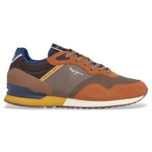 Pepe Jeanstil Mænd. Pms400011 Sneakers I Læder London Brick Brown (42), Brun, Fast, Blonder, Casual Pepe Jeanstil Mænd. Pms400011 Sneakers I Læder London Brick Brown (42), Brun, Fast, Blonder, Casual