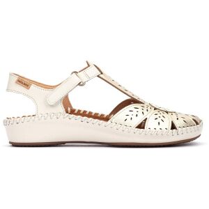 Pikolinostil Kvinder. 655-0841clc1 P.Vallarta Sandaler I Guldfarvet Læder (39), Fast, Velcro, Casual Pikolinostil Kvinder. 655-0841clc1 P.Vallarta Sandaler I Guldfarvet Læder (39), Fast, Velcro, Casual