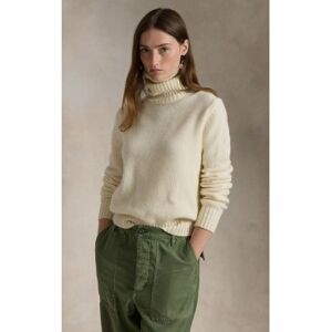Polo Ralph Laurentil Kvinder. 211891667001 Cremefarvet Uldtrøje Med Rullekrave (Xxs), Hvid, Casual, Bomuld, Lange Ærmer Polo Ralph Laurentil Kvinder. 211891667001 Cremefarvet Uldtrøje Med Rullekrave (Xxs), Hvid, Casual, Bomuld, Lange Ærmer