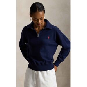 Polo Ralph Laurentil Kvinder. 211b18686003 Letvægtsfleecepullover Med Navy-Lynlås (Xxs), Casual, Bomuld, Blå Polo Ralph Laurentil Kvinder. 211b18686003 Letvægtsfleecepullover Med Navy-Lynlås (Xxs), Casual, Bomuld, Blå