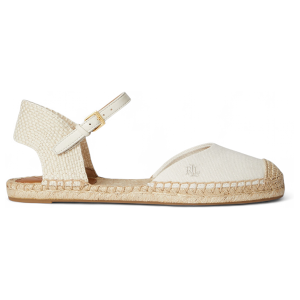 Lauren Ralph Laurentil Kvinder. 802982888003 Off-White Lærred Robby Espadrille Flad Espadrille (40), Hvid, Stof, Fast, Spænder, Casual Lauren Ralph Laurentil Kvinder. 802982888003 Off-White Lærred Robby Espadrille Flad Espadrille (40), Hvid, Stof, Fast, Spænder, Casual
