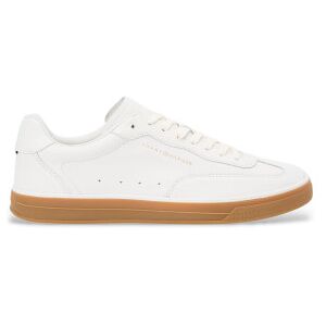 Tommy Hilfigertil Mænd. Fm0fm05815 Off-White Lux Læder-Sneakers (45), Hvid, Fast, Blonder, Casual Tommy Hilfigertil Mænd. Fm0fm05815 Off-White Lux Læder-Sneakers (45), Hvid, Fast, Blonder, Casual