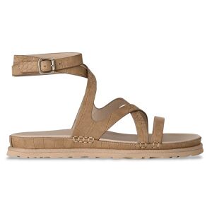 Uggtil Kvinder. 1178570 Goldengaze Prægede Ankel-Wrap-Sandaler I Beige (37), Læder, Fast, Spænder, Casual Uggtil Kvinder. 1178570 Goldengaze Prægede Ankel-Wrap-Sandaler I Beige (37), Læder, Fast, Spænder, Casual