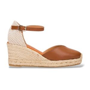 Wonderstil Kvinder. Yd-Si685 Espadriller I Brunt Glat Læder (37), 5-8 Cm, Spænder, Casual Wonderstil Kvinder. Yd-Si685 Espadriller I Brunt Glat Læder (37), 5-8 Cm, Spænder, Casual