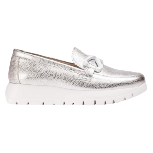 Wonderstil Kvinder. A-2480_5432_7222 Mokkasiner I Sølvfarvet Aura-Læder (38), 3-5 Cm, Ingen, Casual, Klassisk Wonderstil Kvinder. A-2480_5432_7222 Mokkasiner I Sølvfarvet Aura-Læder (38), 3-5 Cm, Ingen, Casual, Klassisk